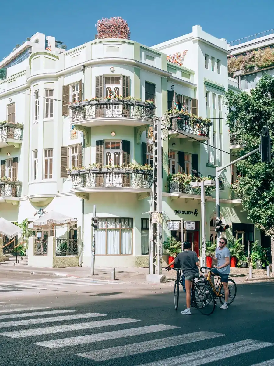 A restored Bauhaus building in central Tel Aviv