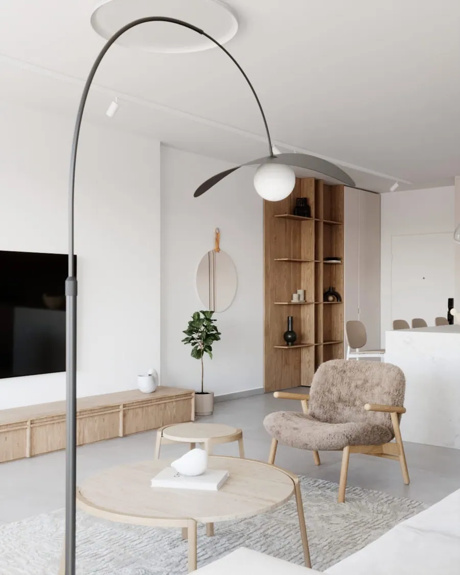 A renovated living space in a Tel Aviv apartment