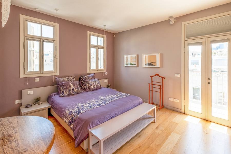 Bedroom on the private level of the Shefer 19 duplex penthouse